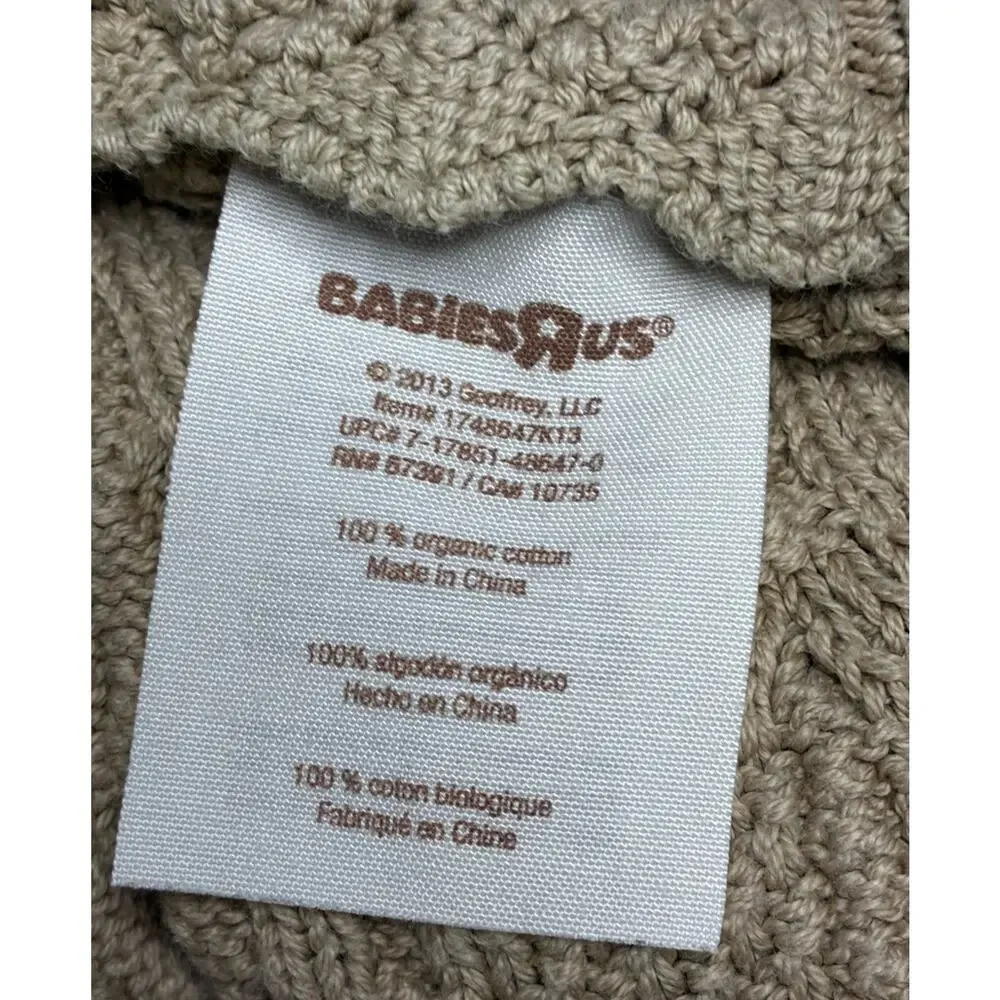 Babies R Us Brown Cable Knit Baby Blanket Cotton Ruffle Trim Geoffrey 2013
